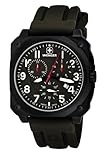 Wenger Men's Aerograph Cockpit Chronograph Watch 77011 with Square Case and NATO Green Dial and Strap