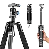 SIRUI Traveler 5C Carbon Fibre Tripod for Camera, Portable Travel Tripod with 360° Panoramic Ball Head, with Extendable Centre Column for DSLR, Camcorder, Smartphone, Max Load 4kg