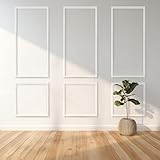 6 Frames Pre-Cut Wall Molding Kit, Wainscoting Panels, Ready to Assemble, Self Adhesive Peel and Stick Door Molding Trim Set for Interior Wall Decor, Home DIY