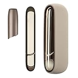 Protective Cases for -IQOS 3.0 Duo, 1 Cap 1 Case 1 Side 3 in 1, PC Silicone Side Cover for Electronic Cigarette, Replaceable Decoration Accessories Set (Gold)