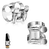 2 Pcs Clarinet Ligature B Flat with Adjustable Screws Clarinets Mouthpieces Ligature Silver Mouthpiece Ligatures for B Flat Mouthpiece Ligatures for Woodwinds Instruments
