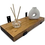 Top Notch Home & Living Wooden Board Wall Shelf, Handcrafted Rustic Wooden Shelves, Hand Made Wood Board Shelves, Wooden Rustic Board Shelving, Incl 2 Up Brackets per Shelf