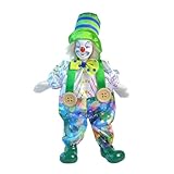 Luwecf Ceramic Clown Doll 25cm Kids Toys for Birthday Gifts Valentin Gift Halloween