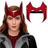 Lyxaof Adult Scarlet Witch Headpiece Wanda Maximoff Costume Props Halloween Carnival Party Cosplay Dress Up Accessories for Women (Red, One Size)