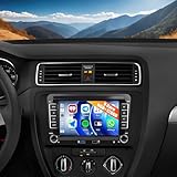 CAMECHO 6+128G Android 15 Car Stereo for VW Polo Caddy Golf Tiguan T5 Skoda Octavia Fabia Seat Leon with Apple Carplay Android Auto 7" Touchscreen Car Radio with BT5.0, WiFi, GPS, 32EQ, FM, Camera