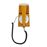 Artisam Retro Corded Wall Telephone, Vintage Landline Rotary Dial Phone for Home Office Hotel School (Light Coffee)