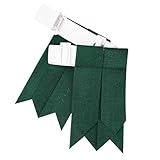 Men’s Kilt Flashes with Adjustable Buckle – Plain & Tartan Kilt Sock Garters – Acrylic Wool Highland Wear (GREEN)
