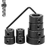 Drill Bit Depth Stop Collar Set 8 Pcs, Woodworking Positioning Depth Limiter3/4/5/6/8/10/12/16mm Ring Positioner Locator, with Hex Wrenchfor Consistent Drilling (Black)