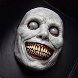 Horror Halloween Mask, Smiling Demon Halloween Scary Mask, Creepy Realistic Masquerade Cosplay Costume Mask Party Props