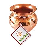NAISHA Indian 100% Copper Kalash, Lota for Puja Wedding Purpose Temple Decoration (180 ml- Height 2.7 inch)