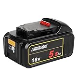 Powarobor 18V 5.5Ah DCB184 Lithium-Ion Replacement Battery for Dewalt 18V XR Power Tools compatible with DCB180 DCB182 DCB183 DCB200 DCB201