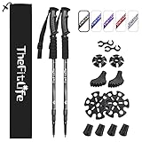 TheFitLife Hiking Walking Trekking Poles - 2 Pack With Antishock And Quick Lock System, Telescopic, Collapsible, Ultralight For Hiking, Camping, Mountaining, Backpacking, Walking, Trekking