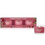 Yankee Candle Scented Candles Gift Set | Black Cherry Filled Votive Candles | Soy Blend Wax Mix | 3 Count, One Size, 1701393E
