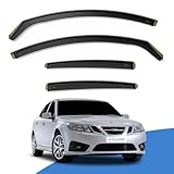 EdgeVisors Wind Deflectors | Fits: SAAB 9-3 (2002-2016) 4 Door Saloon 4pc Set | In-Channel Rain Guards for Wind, Rain & Sun Protection, Easy Installation - Tinted