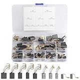 40pcs Electric Motor Carbon Brushes for Power Tools, 10 Sizes Carbon Brushes Replacement Set Repair Power Tools Motors Parts Compatible with Dewalt Angle Grinder Electric Hammer Drills Circular Saws