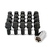 16 x Black Chrome Wheel Bolts Set with 4 x Locking Nuts for VW Volkswagen Transporter with Aftermarket Alloy Wheels Only PN.SFP-16BM14B+B14B205