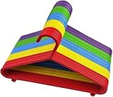 Bargain Factory Children's Hanger Plastic Tubular for Kids Non-Slip Clothes Multicolour for Toddler Babies (Pack of 20)