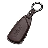 Car Key Case Protector Compatible with Golf 8 ID3 ID4 GTI GTE Seat Leon MK4 Tarraco Ateca Skoda Octavia 3 Button Genuine Leather Auto Key shell Protective Cover