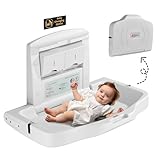 Baby Changing Unit,Baby Changing Station Wall Mount Commercial Diaper Changing Table Nursery Changing Table Horizontal Diaper Changer Station with Safety Strap Wall Restaurant Daycare Bathroom