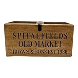 ACL Wooden Crate Storage Box Spitalfields Old Market Design Fruits Eggs Condiments Organiser Ideal For Home, Kitchen, Restaurant (Spitafields Old Market Storage)