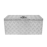 Aluminium Tool Box 70L Lockable Chest 2 Keys Trailer Truck Van Locker Boxes Storage Heavy Duty Checker Plate Rubber Base Liner Seal Gas Struts Carry Case Large 28" x 12.5" x 12" 710mm x 320mm x 310mm