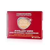 Connoisseurs Jewellery Wipes | 25 Jewellery Cleaning Wipes for Gold & Silver Jewelery | Anti-Tarnish Protective Shield | Dry, Disposable
