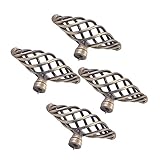 HOLIDYOYO 4Pcs Nordic Bird Cage Design Alloy Door Knobs Creative Pull Handles for Cabinet Drawer Furniture Unique Vintage Style Patina