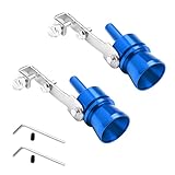 JNNJ 2 Pieces Car Turbo Sound Exhaust Whistle, Turbo Whistle for Car Exhaust Pipes Aluminum Alloy, Car Turbo Sound Exhaust Pipe Silencer, Cars Tail Pipe Sounder for All Vehicles Models（Blue）