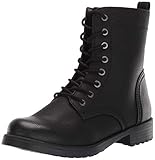Amazon Essentials Women's Lace-Up Combat Boots, Black, 8 UK