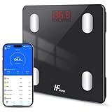 HomeFashion HFitness 19x Body Composition Indices Smart Scale Bathroom Scales for Body Weight Body Fat Monitor BMI Muscle Mass Bone iOS Android App Bluetooth Wireless