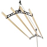 LOWENERGY 4 Lath Pulley Clothes Airer Ceiling Maid – Traditional Victorian Laundry Rack Dryer for Kitchen, Utility, Bathroom or Garage (Black 0.9M)