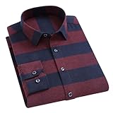 MQMYJSP Men's Cotton Shirt Fit Clothes Long Sleeve Comfort Soft Plaid Casual Business Spring Autumn 205 XS