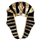 JIAHG Halloween Gold Egyptian Pharaoh Hat Pharaoh Style Headpiece King TUT Costume Hat Headwear King Pharaoh Cosplay Headress Accessory for Men Adult