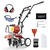 BU-KO 52CC Garden Petrol Tiller Engine 3HP 2 Strokes Lawn Soil Cultivator Rotovator Engine Lightweight Compact Powerful Sure Grip Handles Built to be Durable Dependable and Heavy Duty 1 Year Warranty