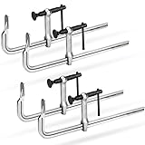 SHALL 4-Pack Bar Clamps Set, 12-Inch Light-Duty Drop Forged Steel Bar Clamps, Steel F Clamps with Max 450Lbs Load Limit for Welding, Woodworking, Metal Working, DIY and Crafts