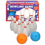 Sport Zone 10 Pin Bowling Game Set, Indoor & Outdoor Play, Ages 3+, Includes 10 Skittles and 2 Bowling Balls