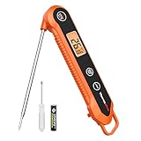 ThermoPro TP03H Meat Thermometer with IPX6 Waterproof, Food Thermometer Foldable Food Temperature Probe with LCD Backlight Calibration Lock Fuction, Kitchen Digital Instant Read Probe for Oil Jam Milk
