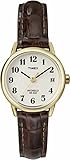 Timex Ladies Watch T20071Pf with White Dial and Brown Leather Strap