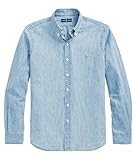 POLO RALPH LAUREN Men's Classic Oxford Long Sleeve Sport Shirt, Rl Light Chambray, Large