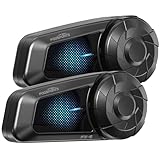 Fodsports FX-S Motorcycle Bluetooth Headset,2-Way Motorcycle Intercom,Bluetooth5.4 Motorbike Headset,Noise Cancellation Helmet Communication System,Stereo Music,Voice Assistant, Waterproof (2 pack)