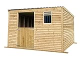 Arbor Garden Solutions 12ft x 12ft Mobile animal field shelter, pent roof shed/stable with skids for horse or animal (Without expert assembly)
