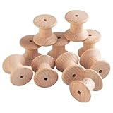 Tickit Beechwood Spools, 10 Wooden Spools for Heuristic Play, Open-Ended Educational Toys for Early Development, Stacking Blocks, Counting Blocks & Construction Toys for Babies & Toddlers