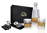 1917 Whiskey Decanter 9 Pieces Set, Crystal Whiskey Decanter and Glass Set with Bar Accessories in Gift Box, Premium Liquor Decanter Set, Perfect for Scotch, Bourbon, Brandy, Gifts for Men