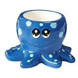 Crockery Critters Egg Cup from Deluxebase – Octopus Ceramic Egg Holder, Cute Animal Shaped Boiled Egg Cups for Kids and Adults. Fun Novelty Gifts, Kitchen Decor and Tableware.
