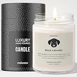 Black Labrador Gifts - Luxury Soy Wax Candle - Vanilla, Jasmine, Sugared Almond - Makester