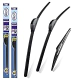 alca Germany Fits Fiat Panda 2003-2012 Set of 3 Windscreen Wiper Blades Super Flat Front Rear 23"16"H 13"P2 ASF2316H13P2