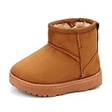 MK MATT KEELY Baby Winter Booties for Toddlers Kids Boy Girl Warm Snow Boots Plush Shoes with Soft Rubber Sole Khaki