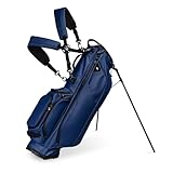 Sunday Golf Ryder S Class Full Size Golf Bag - Water-Resistant Vegan Leather, Golf Bags for Men, Easy-Clean Surface, Golf Stand Bag with Backpack Strap, 5-Way Divider, Navy
