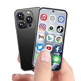 Upgraded Mini Phone 4G Mini Smartphone Unlocked 3.88" HD Full Screen 1950mAh Android 12,Dual SIM 4GB+64GB,World's Smallest Tiny Cell Phone 4G Small Mobile Phones for Kids GPS Face ID (Black)