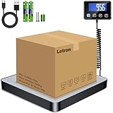 Postal Scales, 440lbs/0.35oz High Precision LCD Display Parcel Scales, Parcel Weighing Scales with Hold and Tare Function for Luggage, Package, Warehouse, 2 AAA Batteries and Charging Cable Included